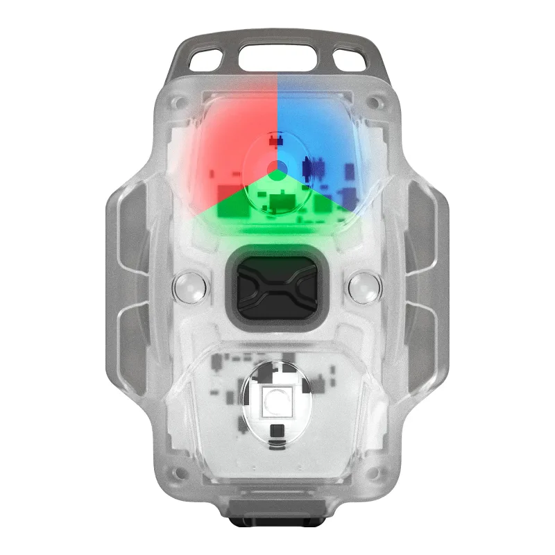 Мультифонарь Armytek Crystal WRGB Grey Onyx - вид спереди, прозрачный серый корпус