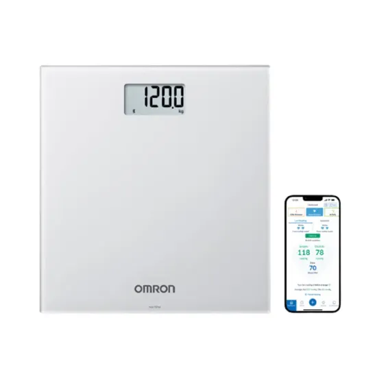 Напольные весы Omron электронные HN-300T2-EGY Intelli IT (серые, с возможностью подключения к смартфону)