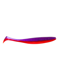 Приманка ZUB-IZI 208мм(8,2")-3шт, (цвет 021) фиолетовый верх - красный низ