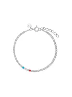 Браслет База мини с кораллом и говлитом / Basic mini red blue