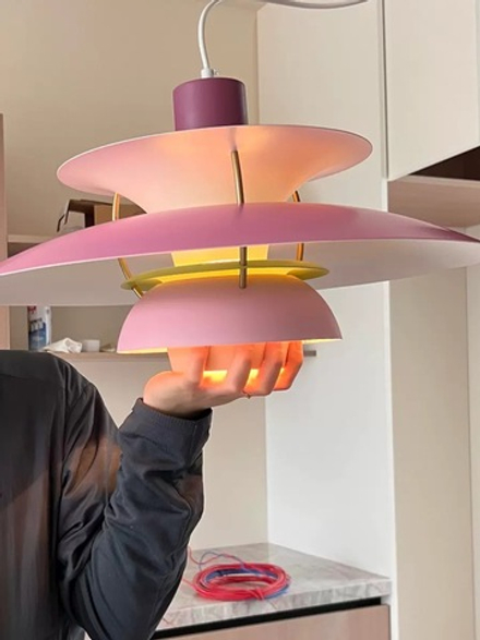 Pendant design lamp PH 5 by Louis Poulsen (Pink)