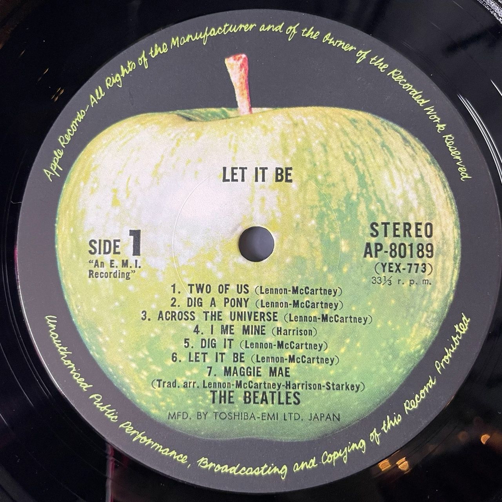 Винтажная виниловая пластинка LP The Beatles Let It Be (Japan 1974) (Obi) One After 909