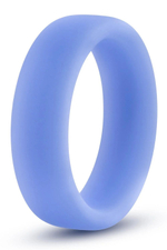 Голубое люминесцентное кольцо Silicone Glo Cock Ring (Цвет: голубой)
