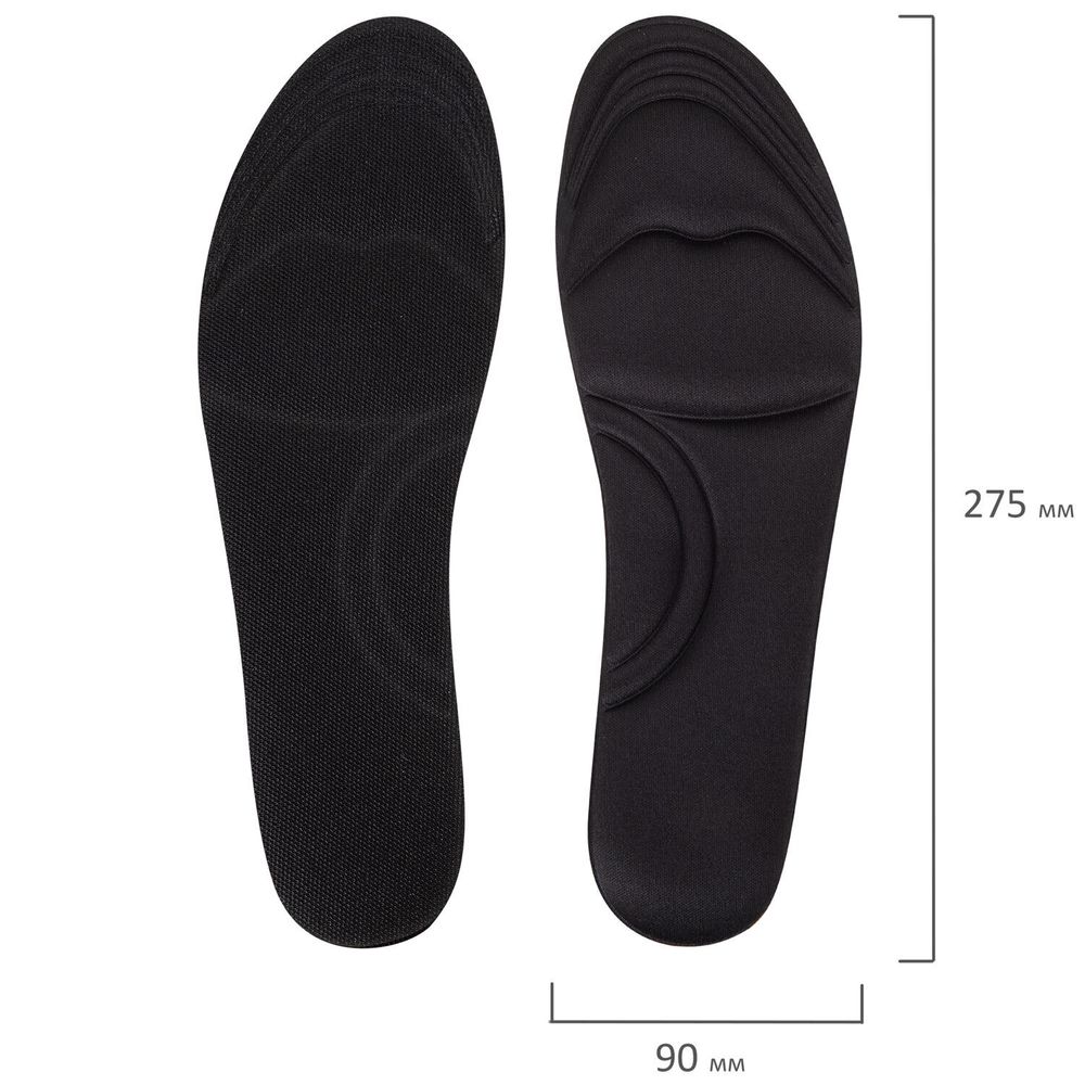 Стельки для обуви с ЭФФЕКТОМ ПАМЯТИ, материал MEMORY FOAM, размер RU 34-39 / EU 35-40, с линиями выреза, SHEGRA (ШЕГРА), 700746
