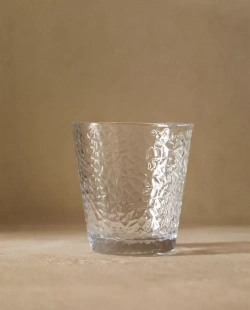 ZARA HOME СТАКАН ИЗ СТЕКЛА С РЕЛЬЕФНЫМ УЗОРОМ, ПРОЗРАЧНЫЙ