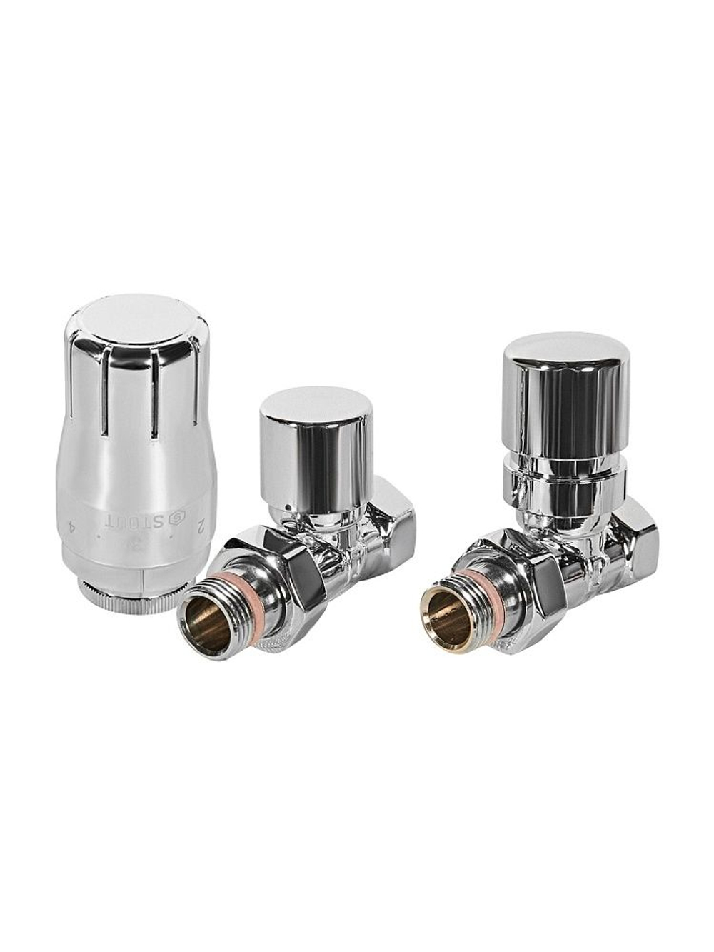 Комплект клапанов термостатический DESIGN 1/2 прямой хром STOUT (SVTDK-0001-000015C)