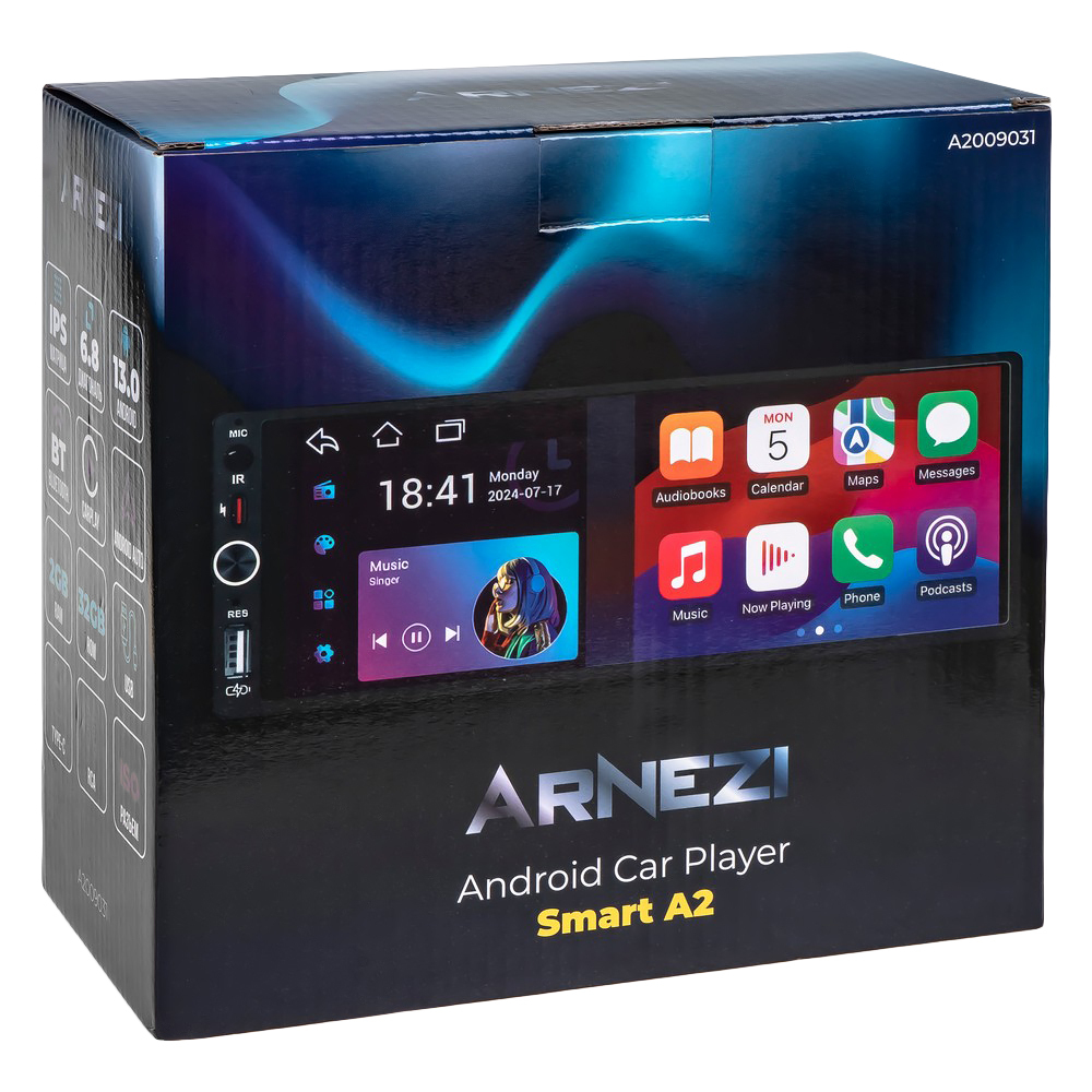 Автомагнитола ARNEZI Smart A2 1Din Android 13 2Gb/32Gb (Android, Car Play), , Max Вт ARNEZI A2009031