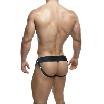 Телесный фаллопротез на черных эластичных ремнях 7 Inch Hollow Strap On - 17 см. (Цвет: телесный с черным)