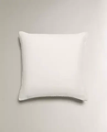 ZARA HOME НАВОЛОЧКА ДЛЯ ДЕКОРАТИВНОЙ ПОДУШКИ С ВЫШИВКОЙ, СВЕТЛО-БЕЖЕВЫЙ