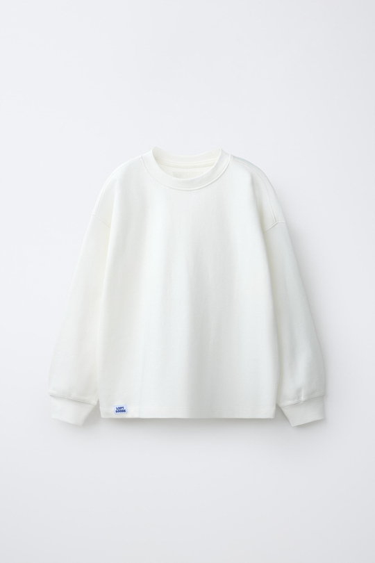 ZARA ОДНОТОННЫЙ ЛОНГСЛИВ INTERLOCK, БЕЛЫЙ