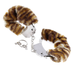 Металлические наручники Original Furry Cuffs с мехом под тигра (Цвет: тигровый)