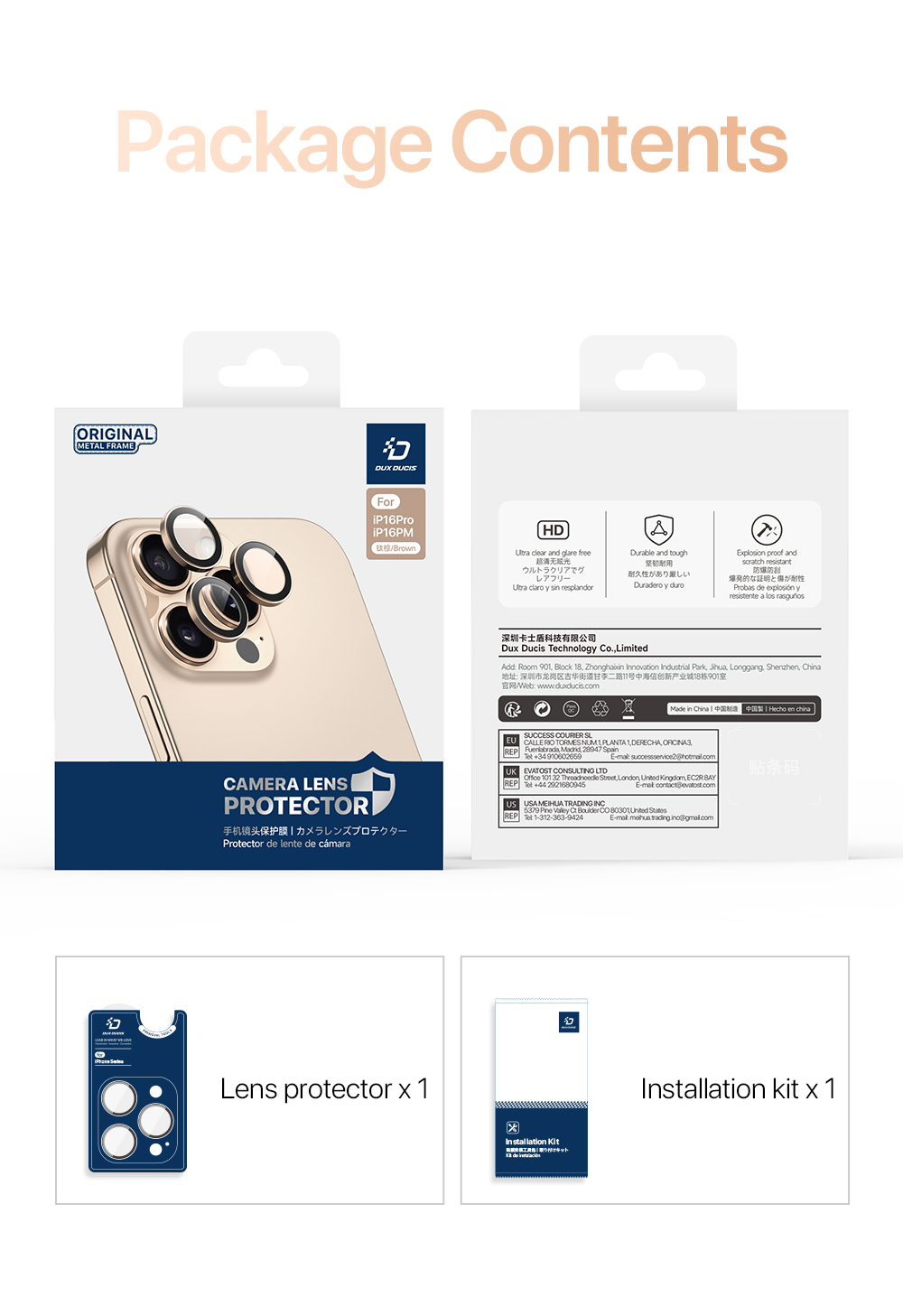 Защитное стекло на камеры для смартфона iPhone 16 и 16 Plus, серия HAWK Series Camera Lens Protector, рамки из алюминия зеленого цвета