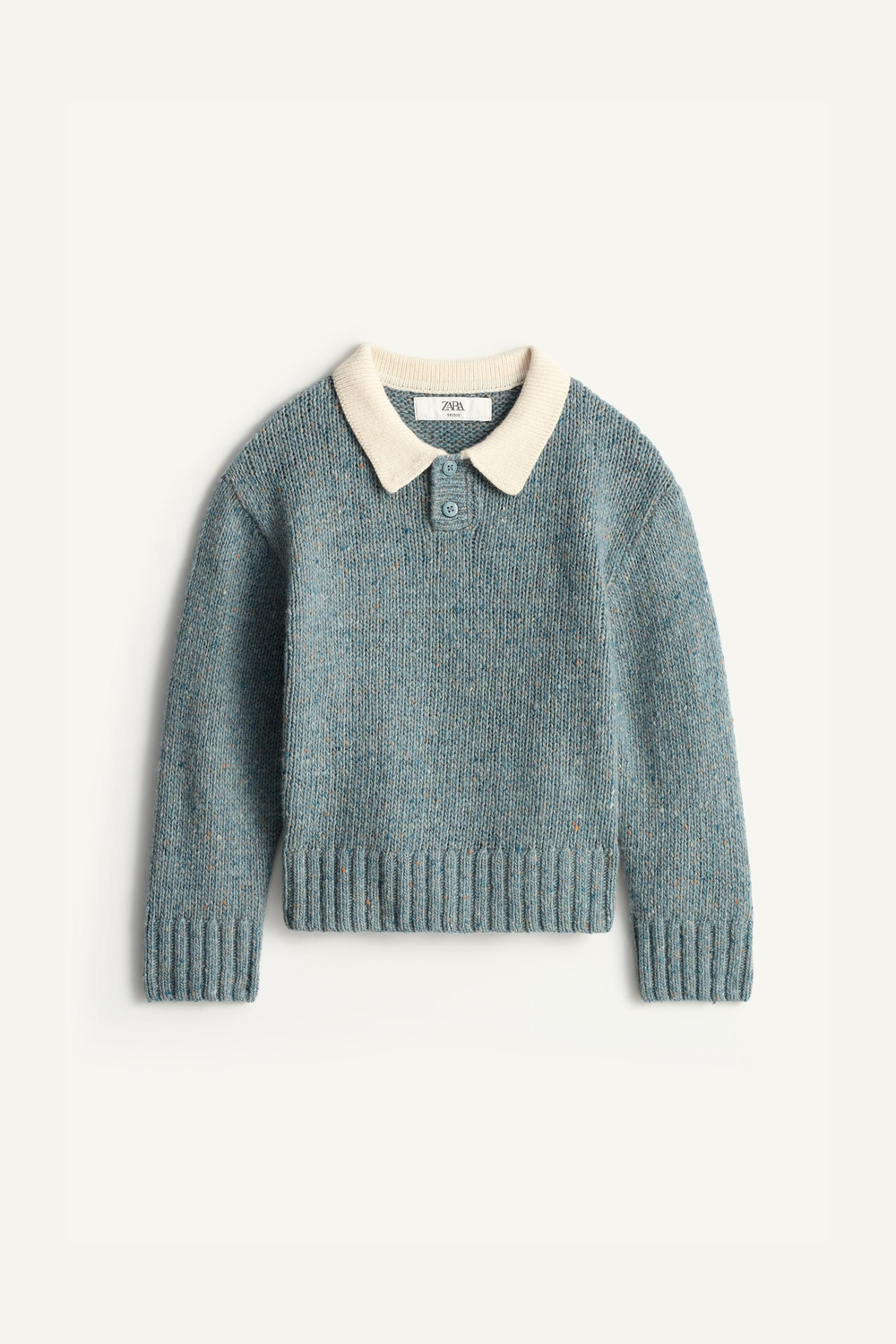 ZARA ТРИКОТАЖНЫЙ СВИТЕР - LIMITED EDITION, ГОЛУБОВАТЫЙ