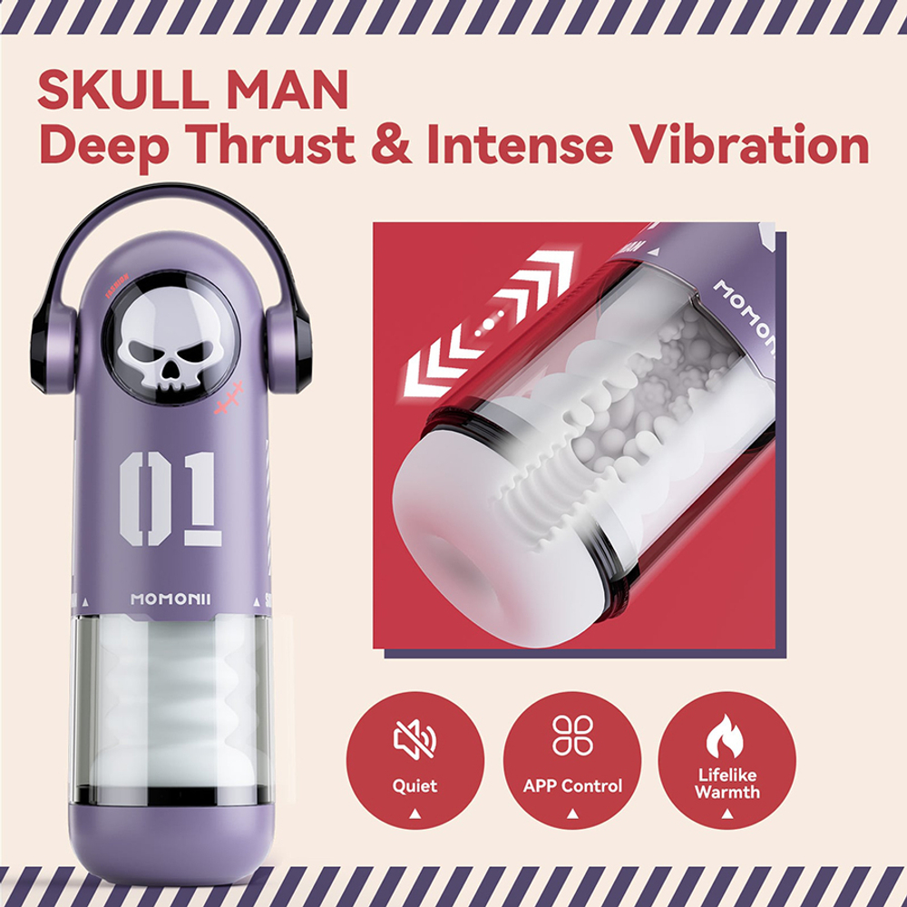 Интерактивный мастурбатор BeYourLover Skull Man MOMONII Thrusting & Vibrating Male Masturbator