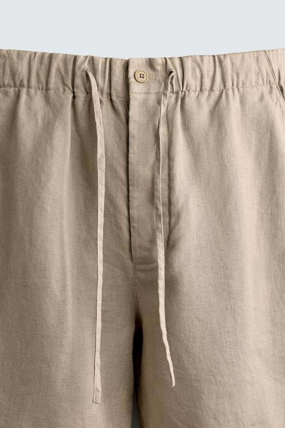 ZARA ШОРТЫ RELAXED FIT ИЗ 100% ЛЬНА, СЕРО-КОРИЧНЕВЫЙ