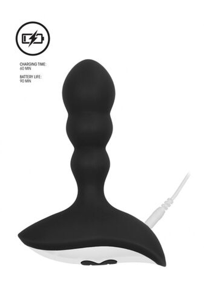 Черный массажер простаты с пультом N 78 Rechargeable Anal Stimulator - 12 см. (Цвет: черный)