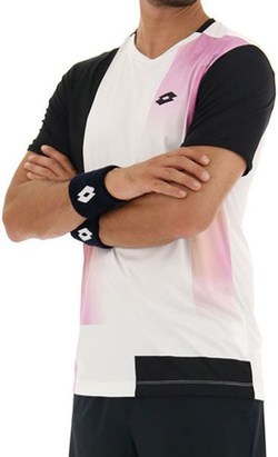 Футболка мужская теннисная Lotto Top Ten III Tee PRT PL - bright white/all bla