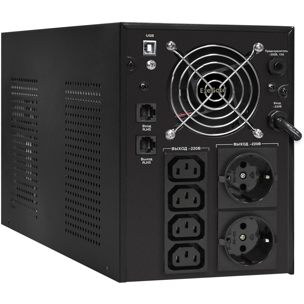 Источник бесперебойного питания Exegate EX292615RUS ИБП ExeGate SpecialPro UNB-3000.LED.AVR.2SH.4C13.RJ.USB <3000VA / 1800W,LED, AVR,2*Schuko+4*C13,RJ45 / 11,USB, металлический корпус, Black>