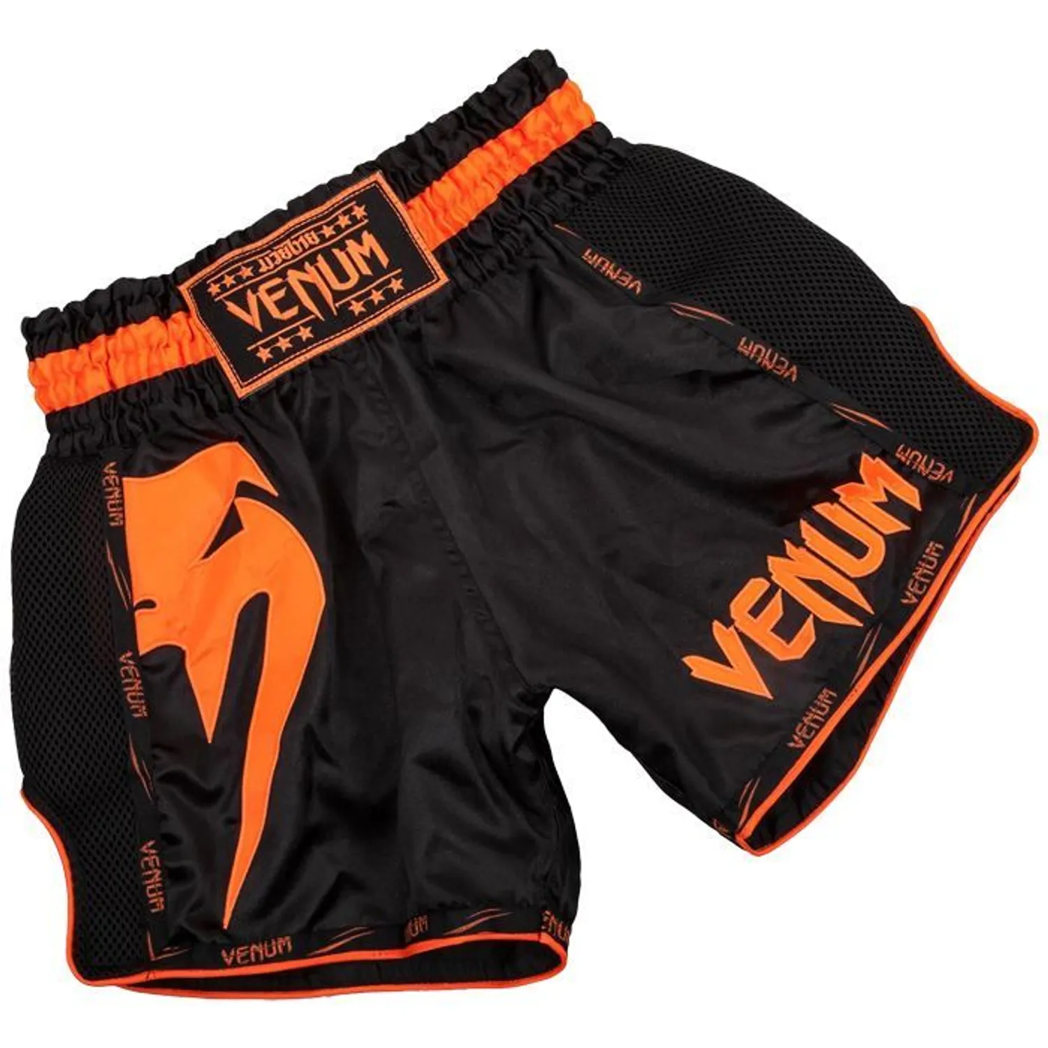 Шорты Muay Thai Venum Giant  черные c оранжевым