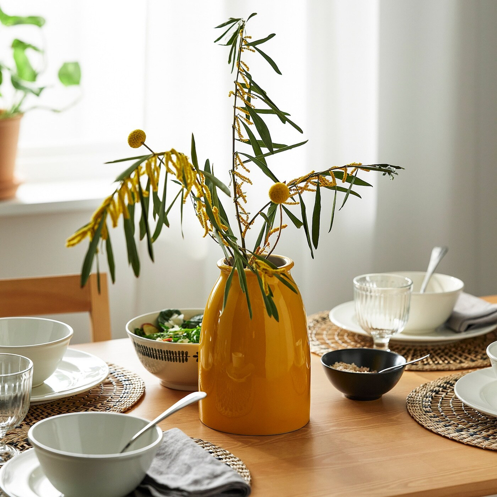 IKEA KOPPARBJÖRK (ИКЕА КОППАРБЙОРК) — Ваза, ярко-желтая, 21 см, фото 2