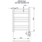 Полотенцесушитель GROIS Nile GR-008 500х800 П9 (3+3+3) RAL9003 белый матовый (-)