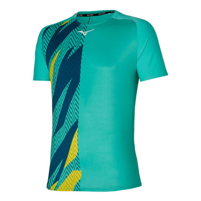 Мужское теннисное поло Mizuno Shadow Graphic T-Shirt Men - Turquoise
