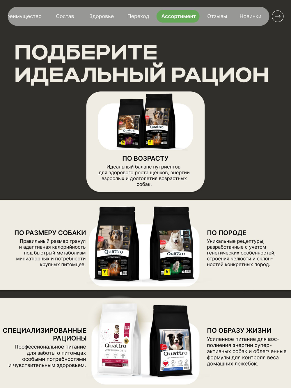 Корм сухой для взрослых собак породы Кане-корсо, с ягненком, 12 кг, QUATTRO