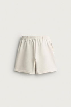 ZARA ШОРТЫ-ДЖОГГЕРЫ С КОМБИНИРОВАННЫМ ПОЯСОМ, БЕЛЫЙ