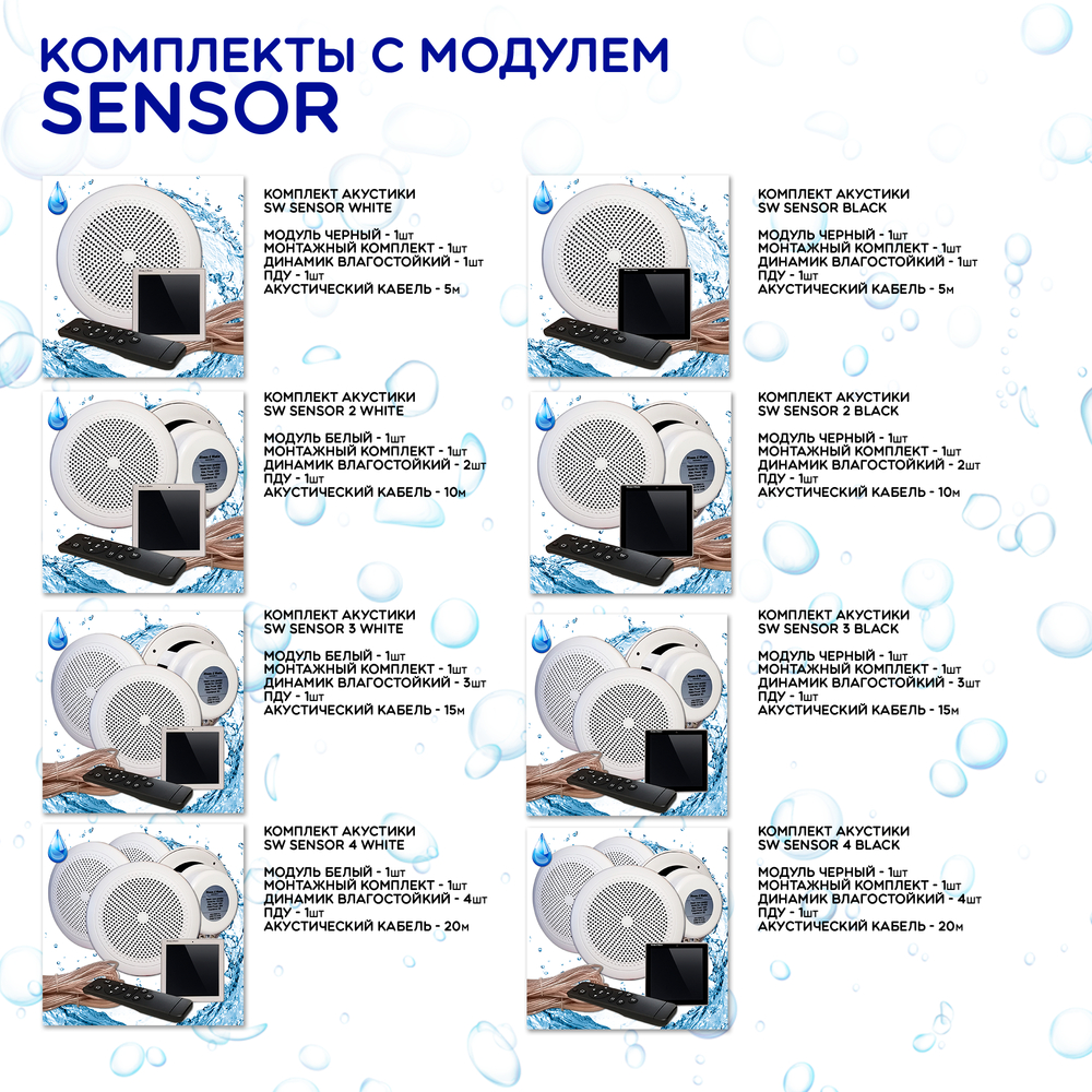 Комплект акустической системы SW4-Black SENSOR
