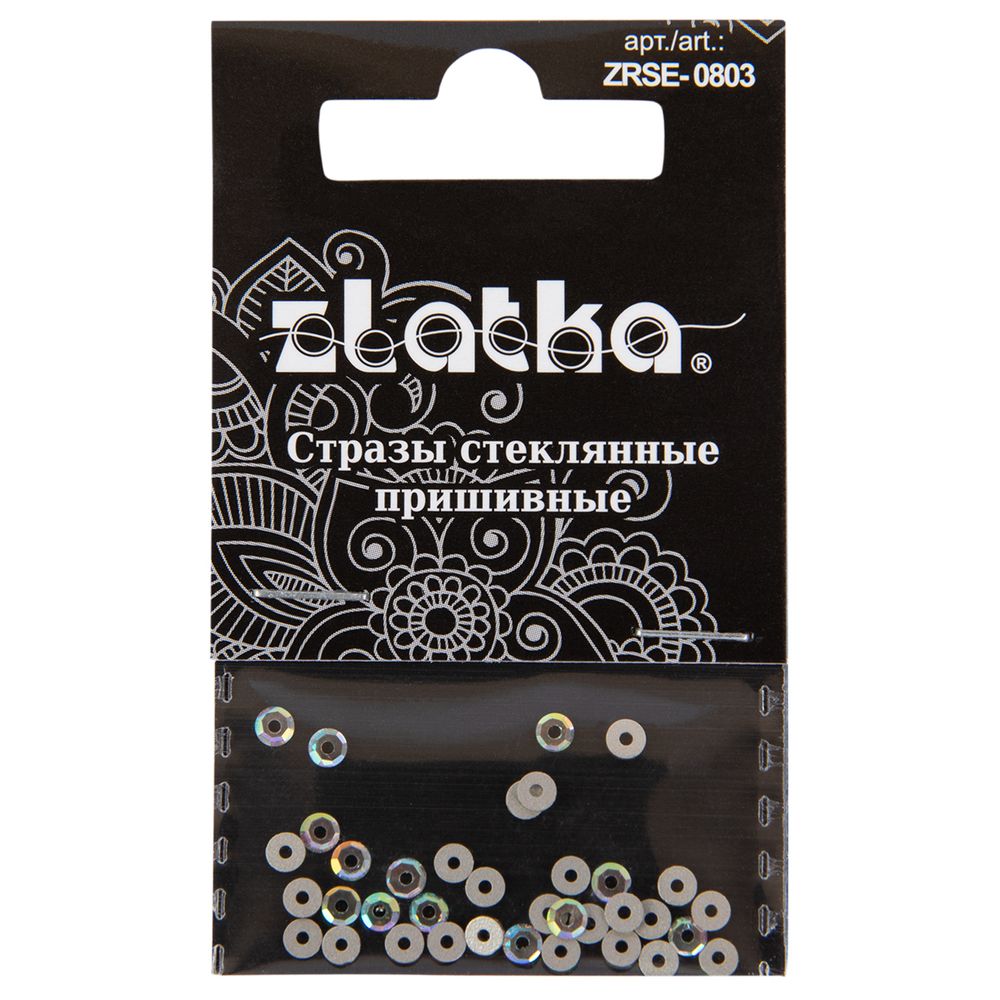 Стразы стекло 3 мм, 5х36 шт, №02 перламутровый (AB-crystal), Zlatka ZRSE-0803