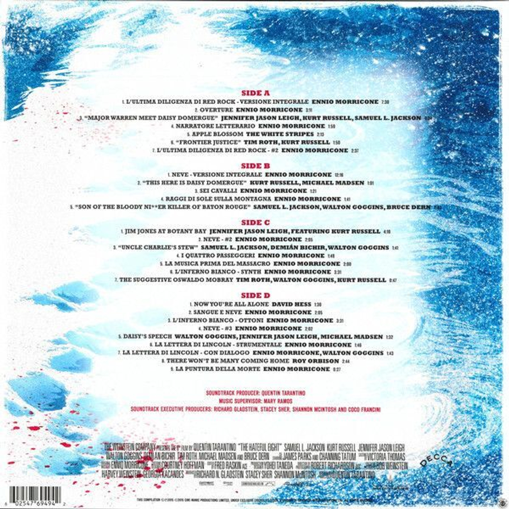 Виниловая пластинка Morricone Tarantino Quentin Tarantinos The H8ful Eight