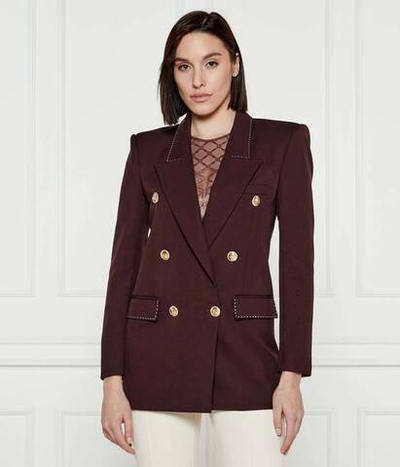 Хлопковый пиджак Elisabetta Franchi - коричневый(GI12851E2)