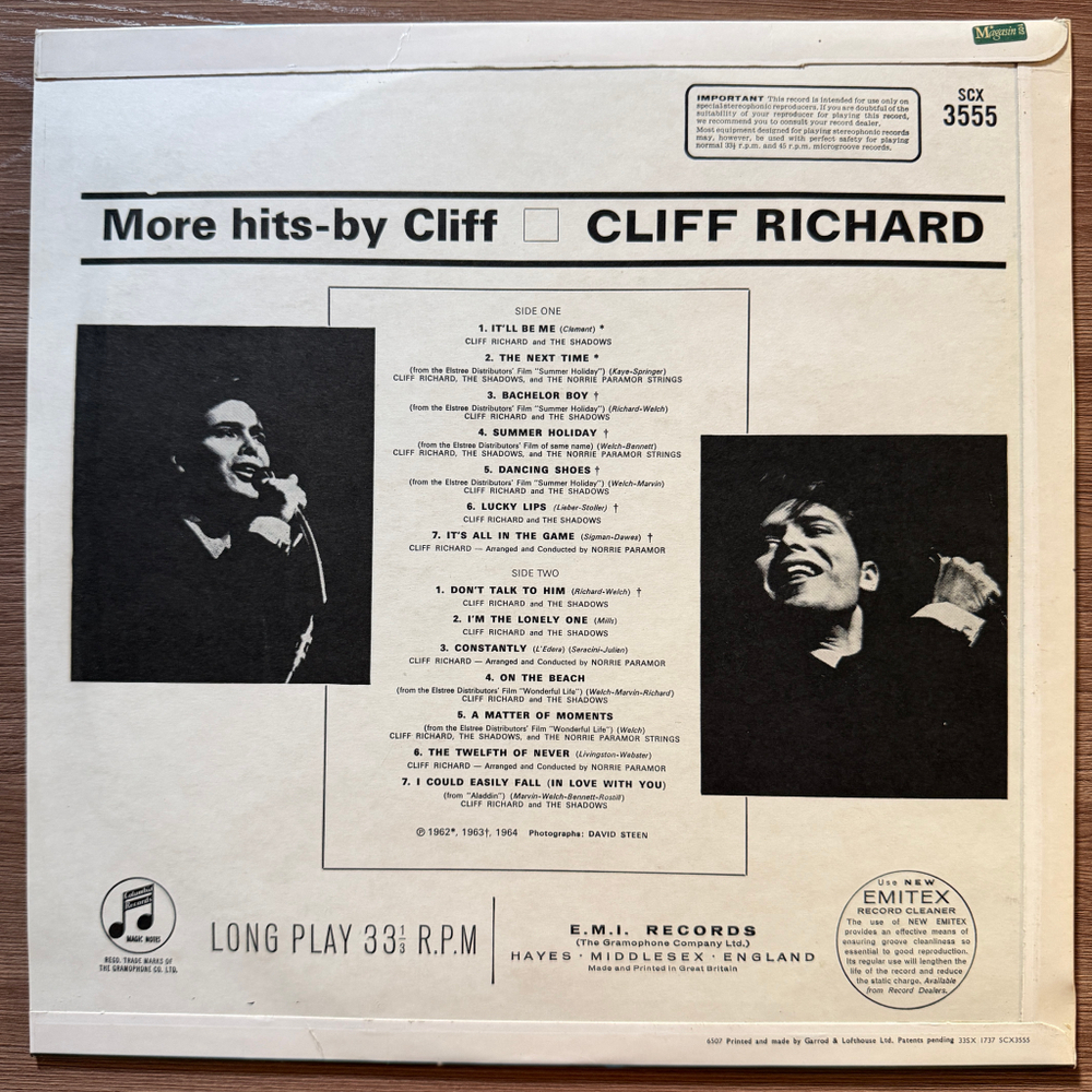Cliff Richard ‎– More Hits - By Cliff (Англия)