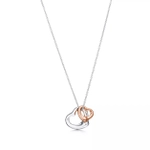 Подвеска из серебра и розового золота 18k,Tiffany 💠Open heart 16mm.