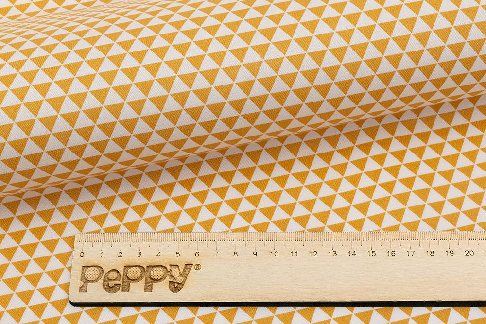 Ткань для пэчворка Peppy Бабушкин сундучок, отрез 50х55 см, 140 г/м², БС-43 треугольники св.коричневый, Peppy