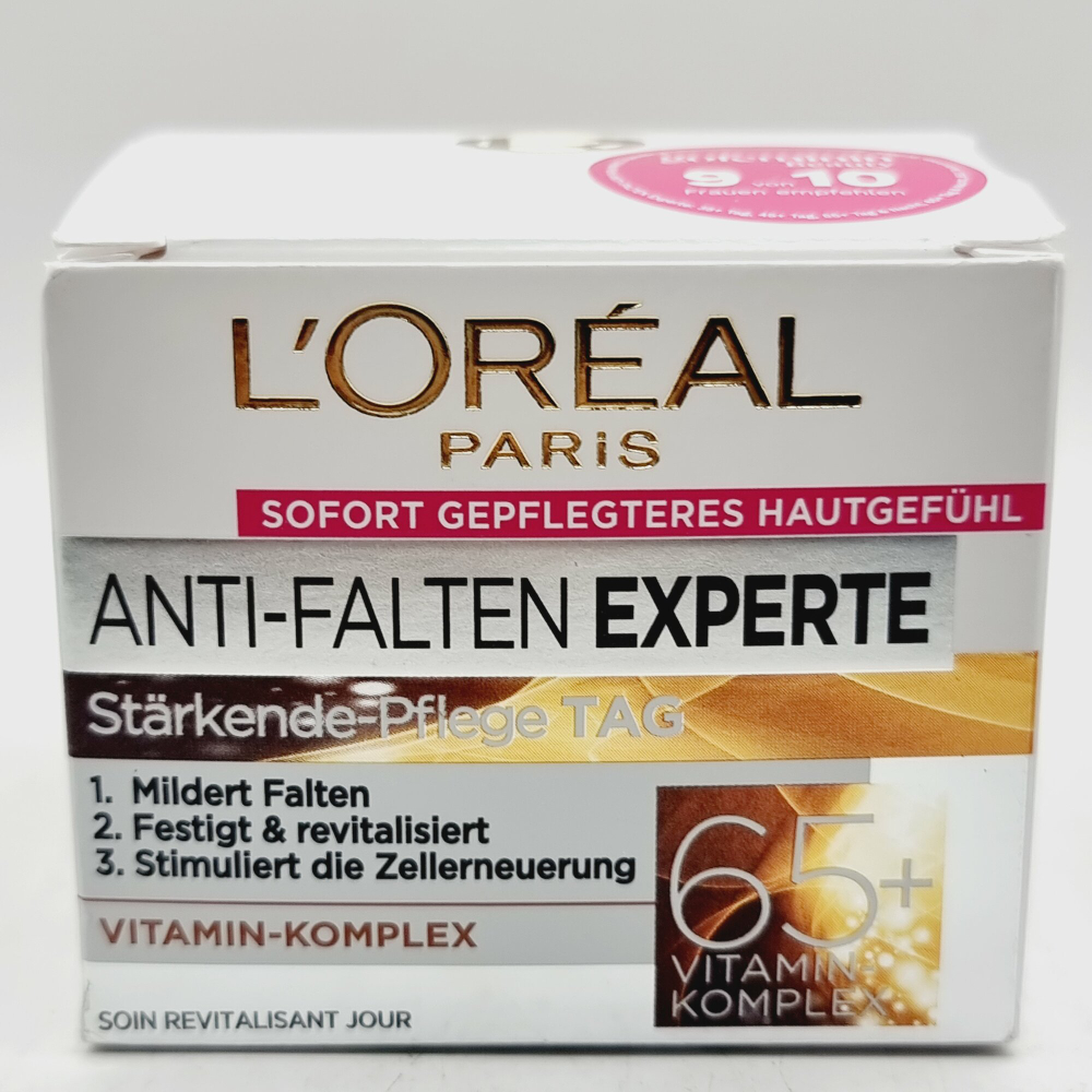 Дневной крем L'Oreal Anti-Wrinkle Expert 65+ с ниацинамидом и растительными экстрактами 50 мл (Франция)