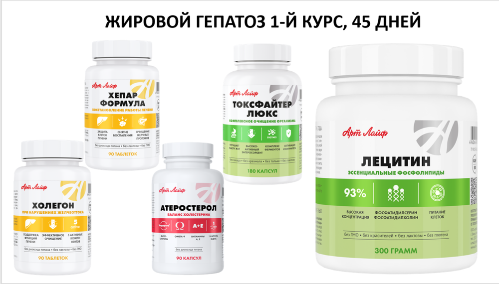 ЖИРОВОЙ ГЕПАТОЗ 1-Й КУРС, 45 ДНЕЙ