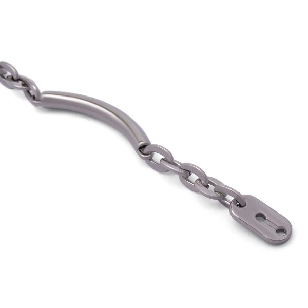 Цепочка-вешалка для одежды 105х7 мм, металл, Pewter олово, чер.никель, 2 шт, MB196