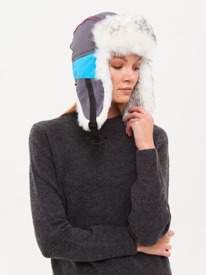 Шапка ушанка зимняя Siberia Lady ткань Breathable цвет Голубой/Серый