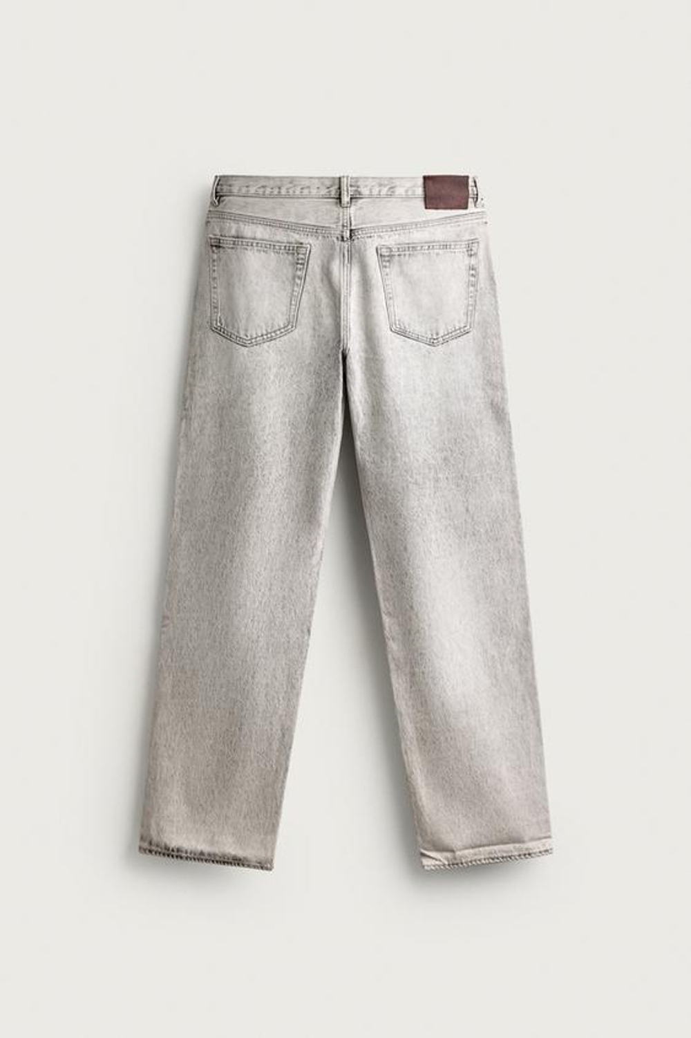 ZARA ДЖИНСЫ STRAIGHT FIT ACID WASH, МЯГКИЙ СЕРЫЙ