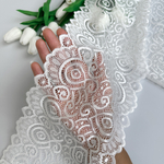 Широкое кружево эластичное 18см, Белый (lace/magn/180)