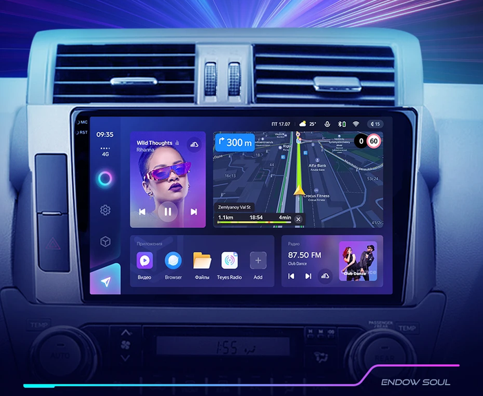 Магнитола для Toyota Land Cruiser Prado 150 2014-2017 - FarCar S500-TS20 монитор 10.36" 2K QLED на Android 14, Быстрейшая, CarPlay, 4G SIM-слот