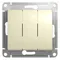 Выключатель трехклавишный Systeme Electric Glossa Бежевый GSL000231