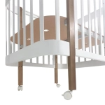 Кровать детская Indigo Italiano Baby продольный маятник на колесах белый-натуральный