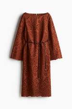 Платье с вышивкой — Коричневый - H&M