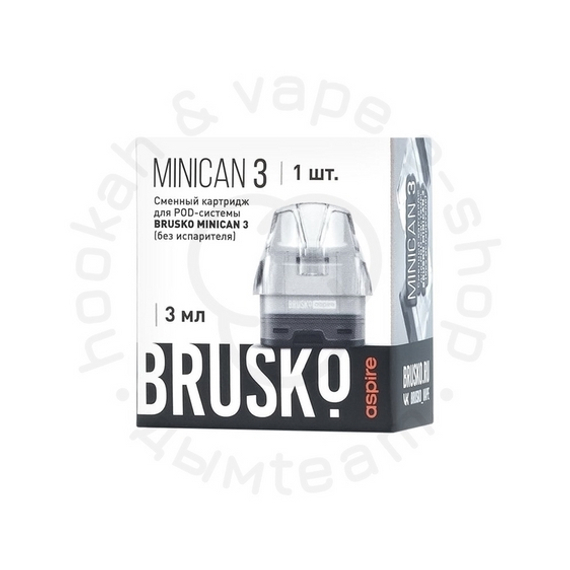 Картридж к многоразовой электронной системе, Модель BRUSKO MINICAN 3, (прозрачный), 3 мл