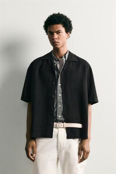 РУБАШКА REGULAR FIT ИЗ СТРУЯЩЕЙСЯ ТКАНИ — ZARA