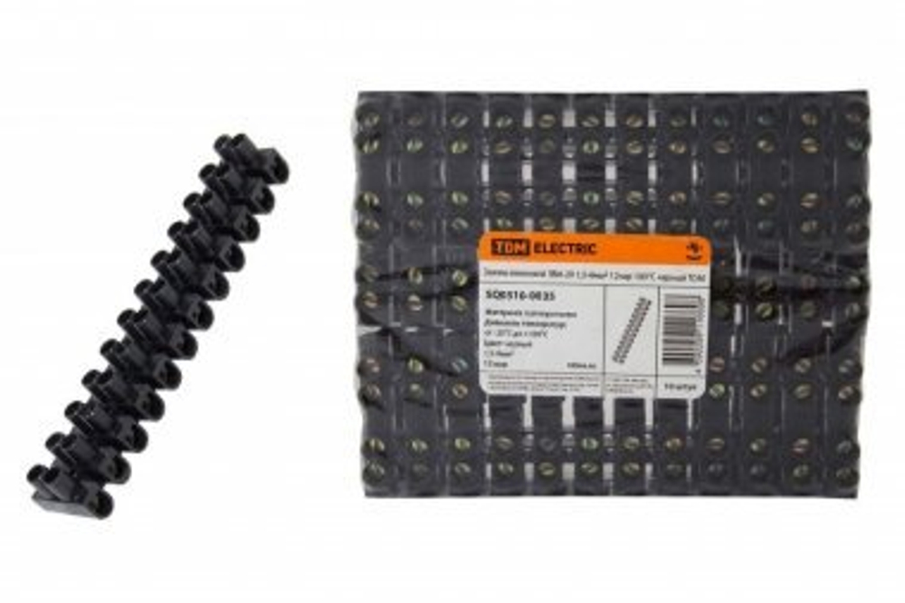 Зажим винтовой ЗВИ- 20 1,5-6мм2 12пар чёрный TDM SQ0510-0035