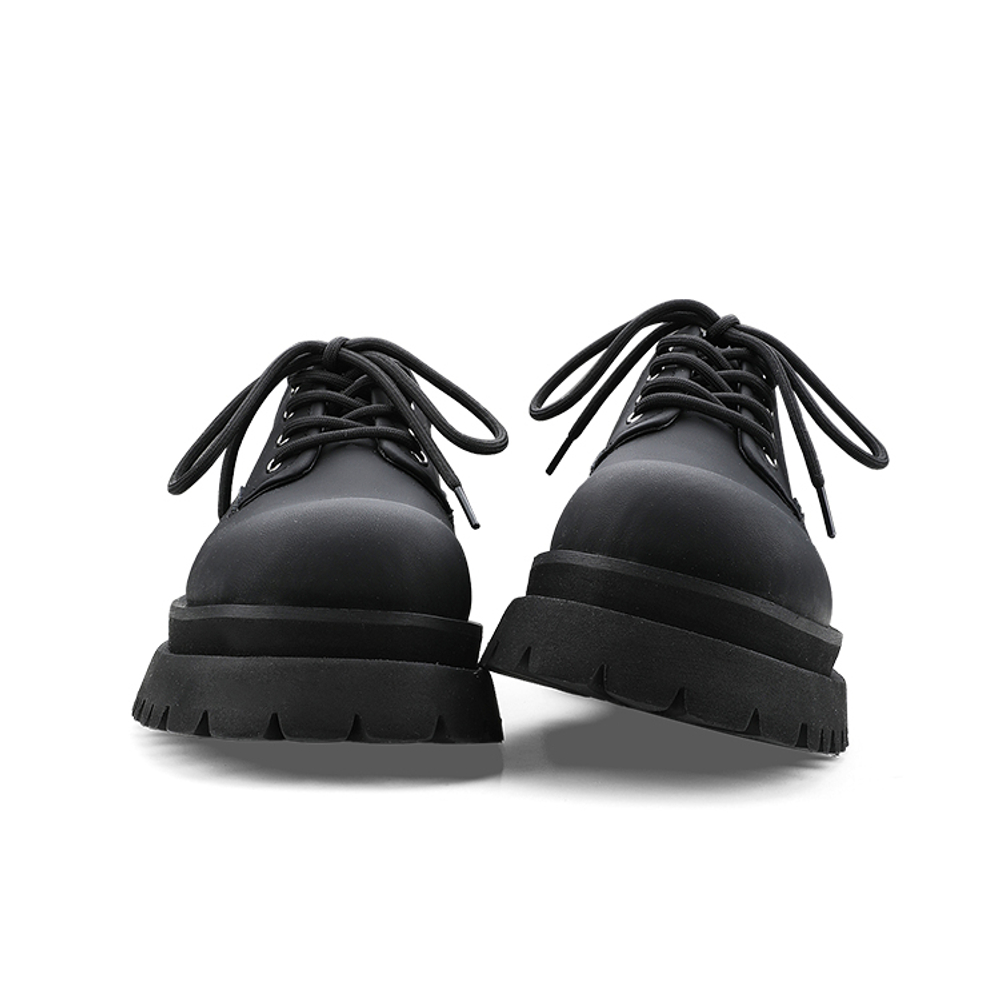 HANQIAORIJI Black Blood Collection Cow Split Leather Dress Shoes Unisex Black