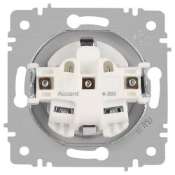 Розетка Intro Accent 6-202-01М 2P+E Schuko 16А-250В IP20 СУ AL/CU белый матовый | Intro